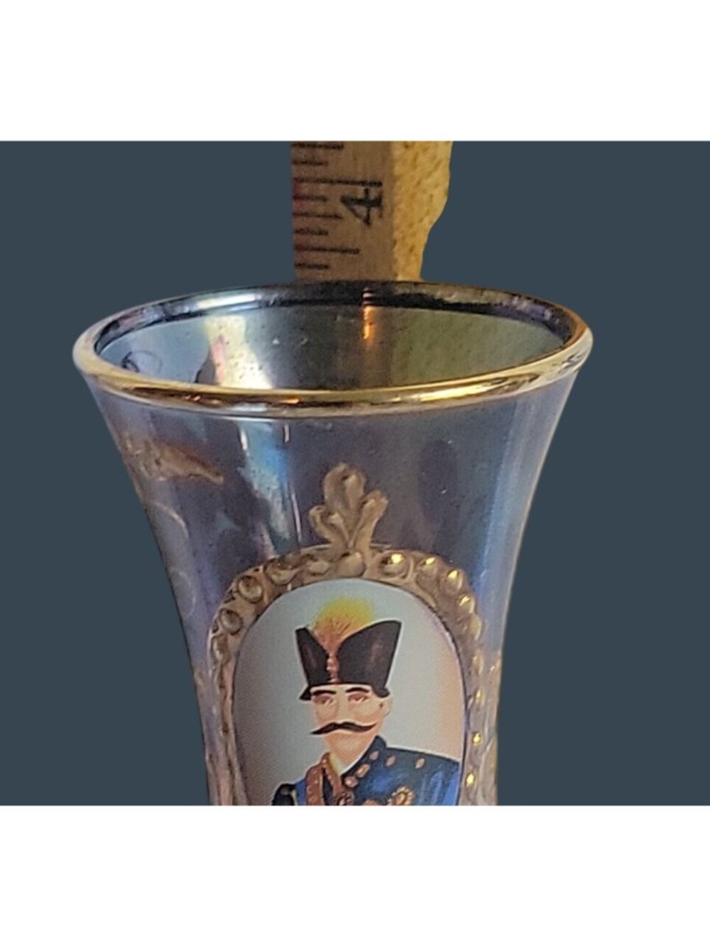 3 Vtg Persian Qajar Naser al-Din Shah Cordial Shot Glasses Villa Handy Crafts - Picture 11 of 16